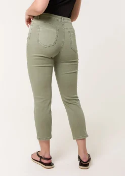Blue Vanilla Khaki Button Front Capri Trouser