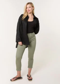 Blue Vanilla Khaki Button Front Capri Trouser