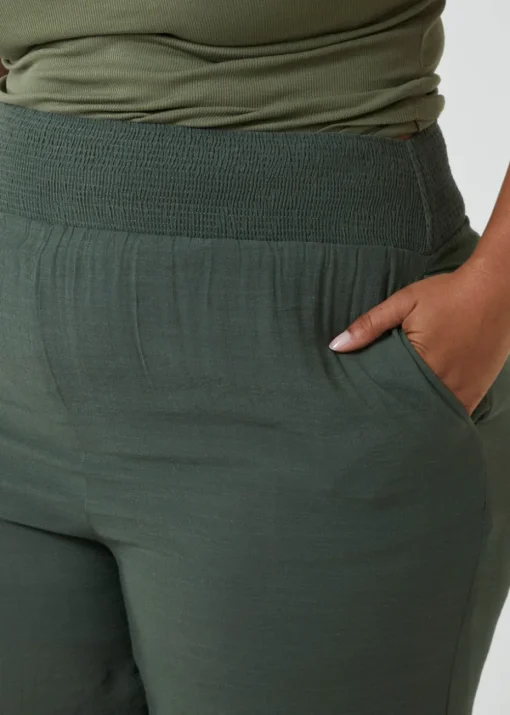 Blue Vanilla Khaki Curve Wide Leg Trousers