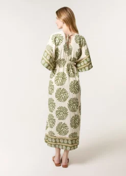 Blue Vanilla Khaki Elasticated V-Neck Dress