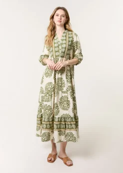 Blue Vanilla Khaki Oversized Smock Dress