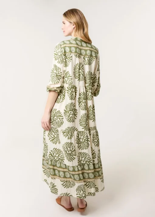 Blue Vanilla Khaki Oversized Smock Dress