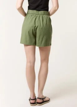 Blue Vanilla Khaki Shorts With Pleated Design