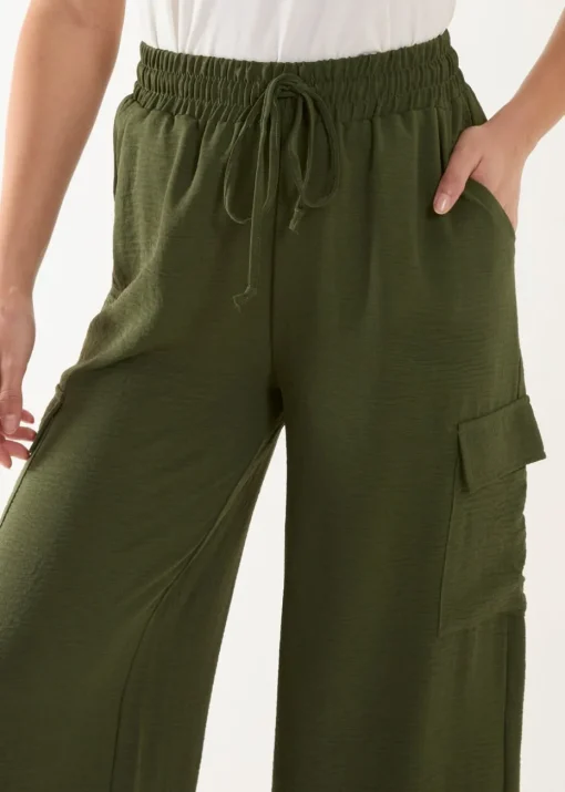 Blue Vanilla Khaki Wide Leg Combat Trousers