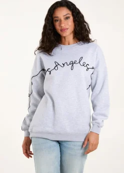 Blue Vanilla Light Grey Los Angeles Slogan Sweatshirt