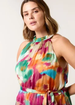 Blue Vanilla Multi Curve Halterneck Midi Dress