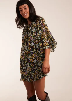 Blue Vanilla Multi Floral Raglan Sleeve Tunic Dress
