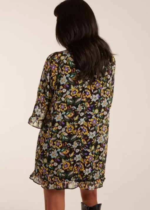Blue Vanilla Multi Floral Raglan Sleeve Tunic Dress