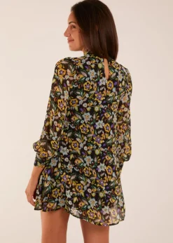 Blue Vanilla Multi High Neck Swing Dress