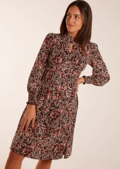 Blue Vanilla Multi High Neck Printed Midi Dress