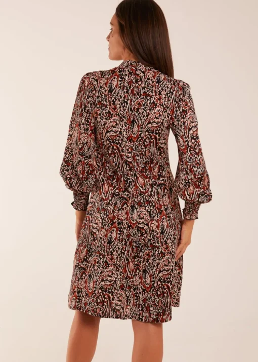 Blue Vanilla Multi High Neck Printed Midi Dress
