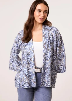 Blue Vanilla Navy 3/4 Sleeve Kimono