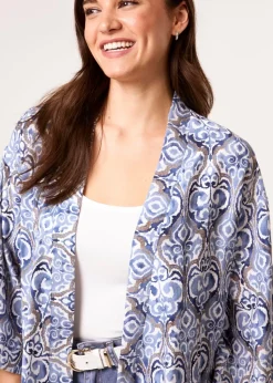 Blue Vanilla Navy 3/4 Sleeve Kimono