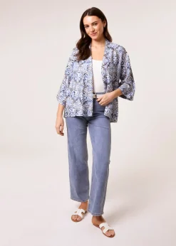 Blue Vanilla Navy 3/4 Sleeve Kimono