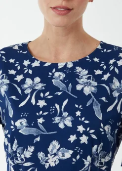 Blue Vanilla Navy Angel Sleeve Asymmetric Tier Midi Dress