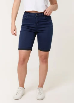 Blue Vanilla Navy Denim Knee Length Shorts