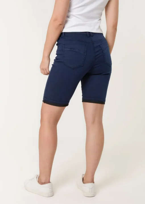 Blue Vanilla Navy Denim Knee Length Shorts