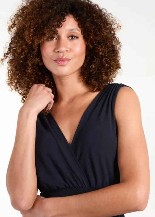 Blue Vanilla Navy Maxi Crossover Dress