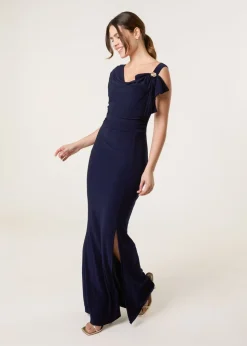Blue Vanilla Navy Maxi Dress With Metal Detailing