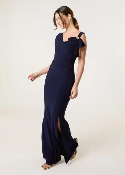 Blue Vanilla Navy Maxi Dress With Metal Detailing