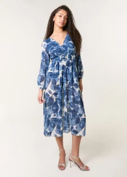 Blue Vanilla Navy Ring Belt Print Dress
