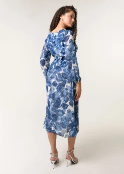 Blue Vanilla Navy Ring Belt Print Dress