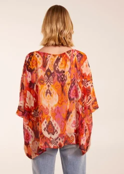 Blue Vanilla Orange Oversized Kimono Top