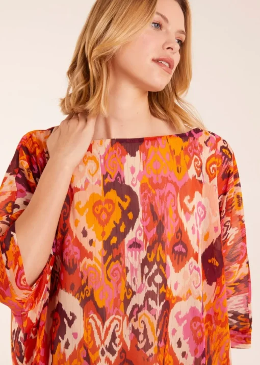 Blue Vanilla Orange Oversized Kimono Top