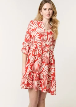 Blue Vanilla Orange Ric Rac Smock Shirt Dress