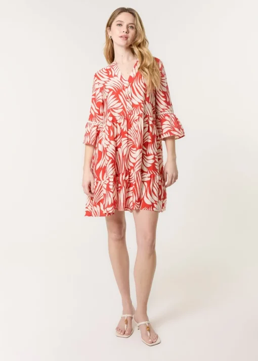 Blue Vanilla Orange Ric Rac Smock Shirt Dress