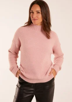 Blue Vanilla Pink Oversized Roll Neck Jumper