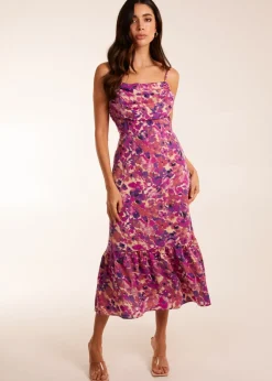 Blue Vanilla Pink Ruched Bust Midi Dress