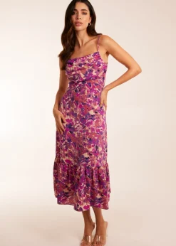 Blue Vanilla Pink Ruched Bust Midi Dress