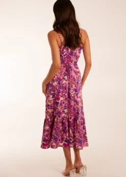 Blue Vanilla Pink Ruched Bust Midi Dress