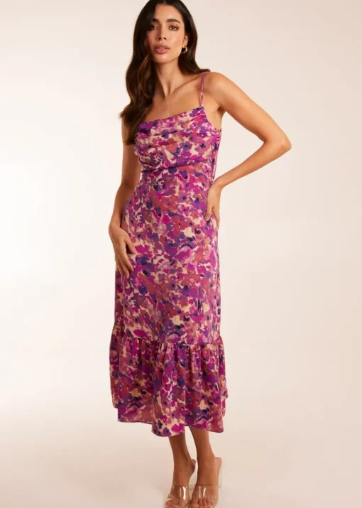 Blue Vanilla Pink Ruched Bust Midi Dress