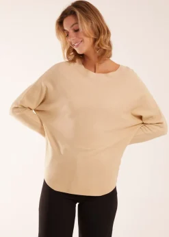 Blue Vanilla Plain Batwing Top