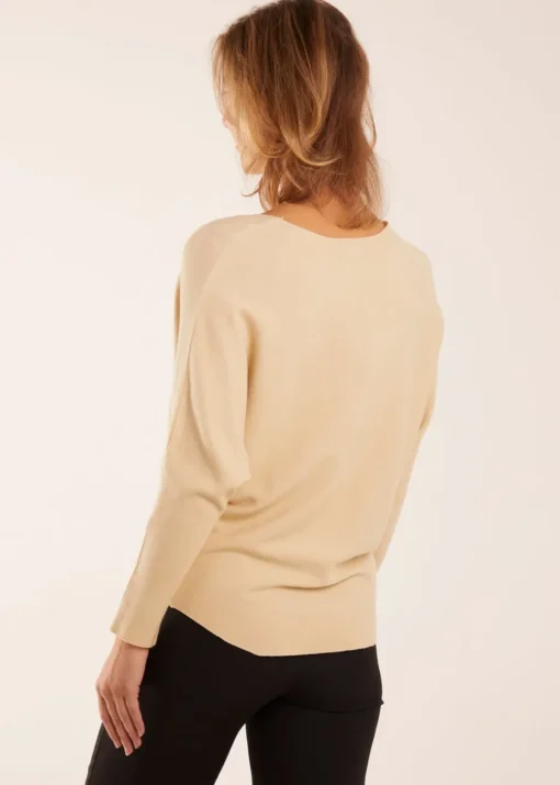 Blue Vanilla Plain Batwing Top