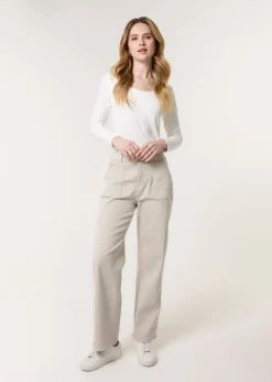 Blue Vanilla Sand Wide Leg Pocket Trouser