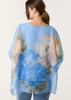 Blue Vanilla Silk Like Floaty Top