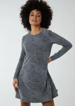 Blue Vanilla Silver Lurex Swing Mini Dress