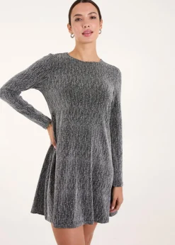 Blue Vanilla Silver Metallic Diamante Swing Dress