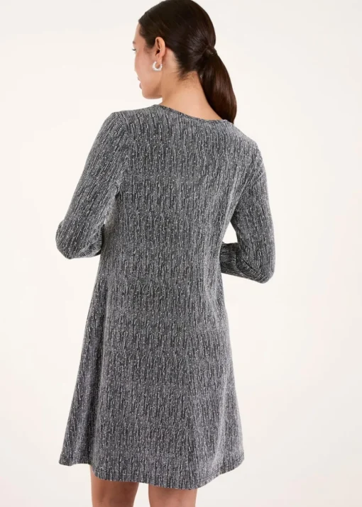 Blue Vanilla Silver Metallic Diamante Swing Dress