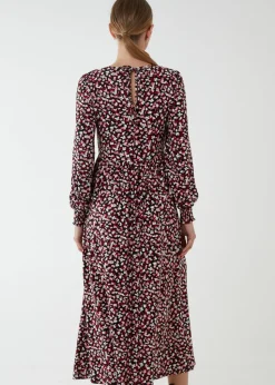 Blue Vanilla Smock Front Midi Dress