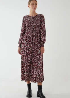 Blue Vanilla Smock Front Midi Dress