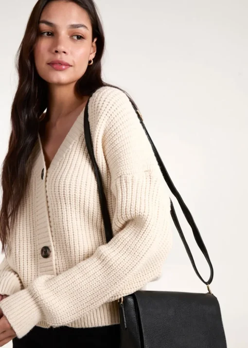 Blue Vanilla Stone Button Front Cardigan