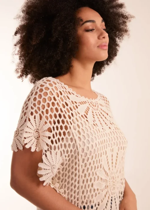 Blue Vanilla Stone Crochet Kaftan