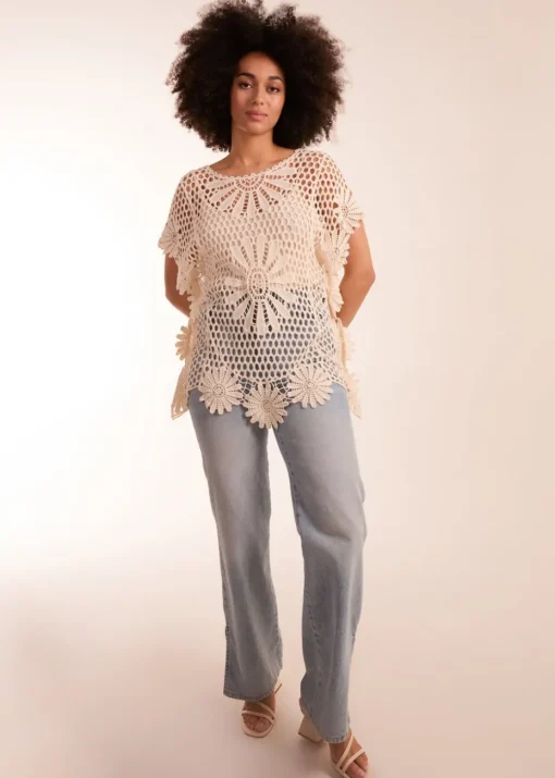 Blue Vanilla Stone Crochet Kaftan