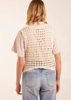 Blue Vanilla Stone Crochet Waistcoat Vest