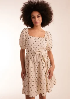 Blue Vanilla Stone Dobby Spot Mini Dress