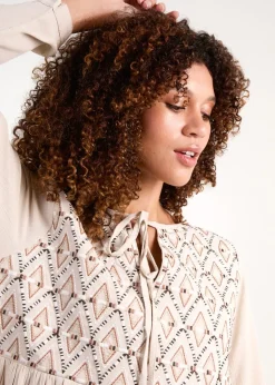 Blue Vanilla Stone Embroidered Tunic Dress